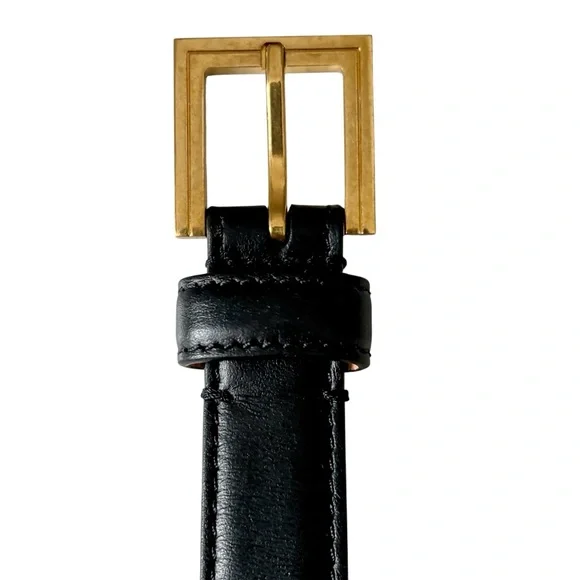 VERSACE Vintage RARE Gold Logo Thin Belt Size 80/32 - Picture 7 of 9